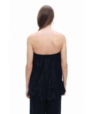 Women's Wrinkled Strapless Blouse