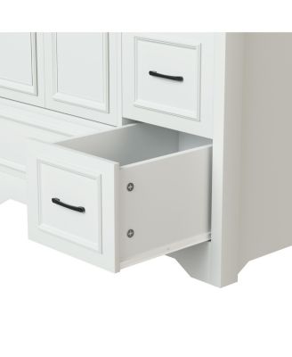 Streamdale 36" Bathroom Vanity with Sink, 2 Doors, 4 Drawers (White, 35.8"W x 19.7"D x 35.4"H)