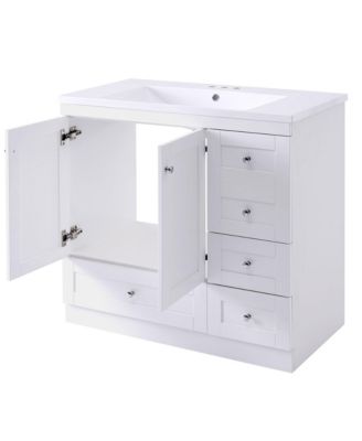 Streamdale 36 inch Shaker Style Free-Standing Bathroom Vanity Cabinet with Sink, 4 Soft-close Drawers and 2 Soft-close doors