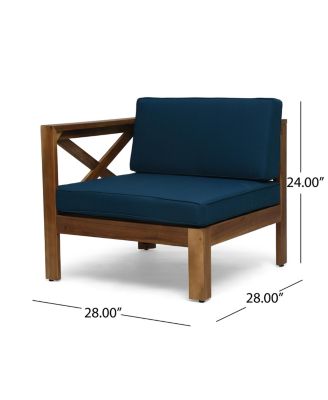 Streamdale Exotic Acacia Wood Sectional Sofa Set with Water-Resistant Cushions for Outdoor Comfort