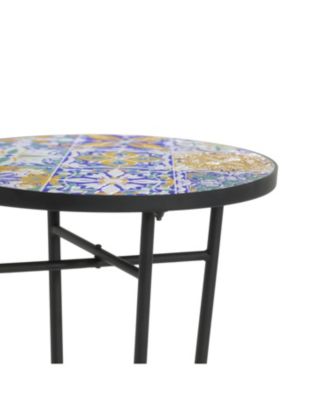 Streamdale Patio Side Table,Colorful+Black
