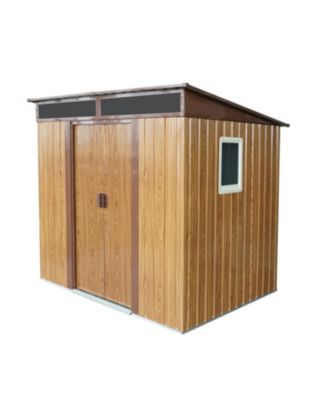 6ft x 5ft Outdoor Metal Storage Shed with Window and Transparent plate for Garden, Lawn