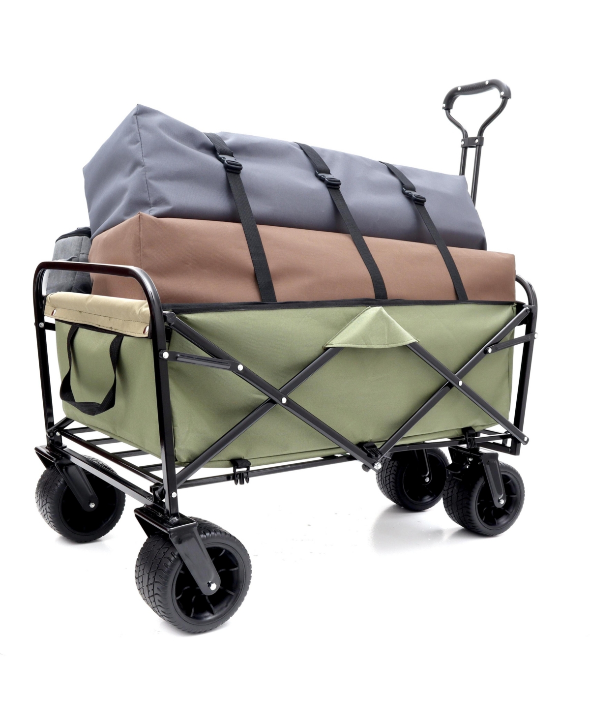 Streamdale Collapsible 440lbs Wagon Cart for Camping, Shopping, Gardening, and Sports (Green)