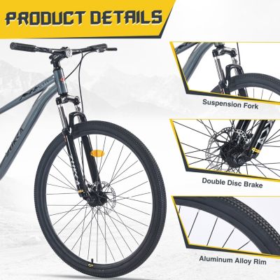 Streamdale 29 Inch Wheels Single Speed Mountain Bike, for Men Women Boys and Girls, Front Suspension, Steel Frame