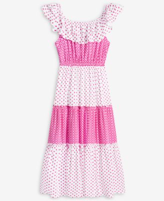 With Jules - Big Girls Prairie Combo Print Maxi Dress
