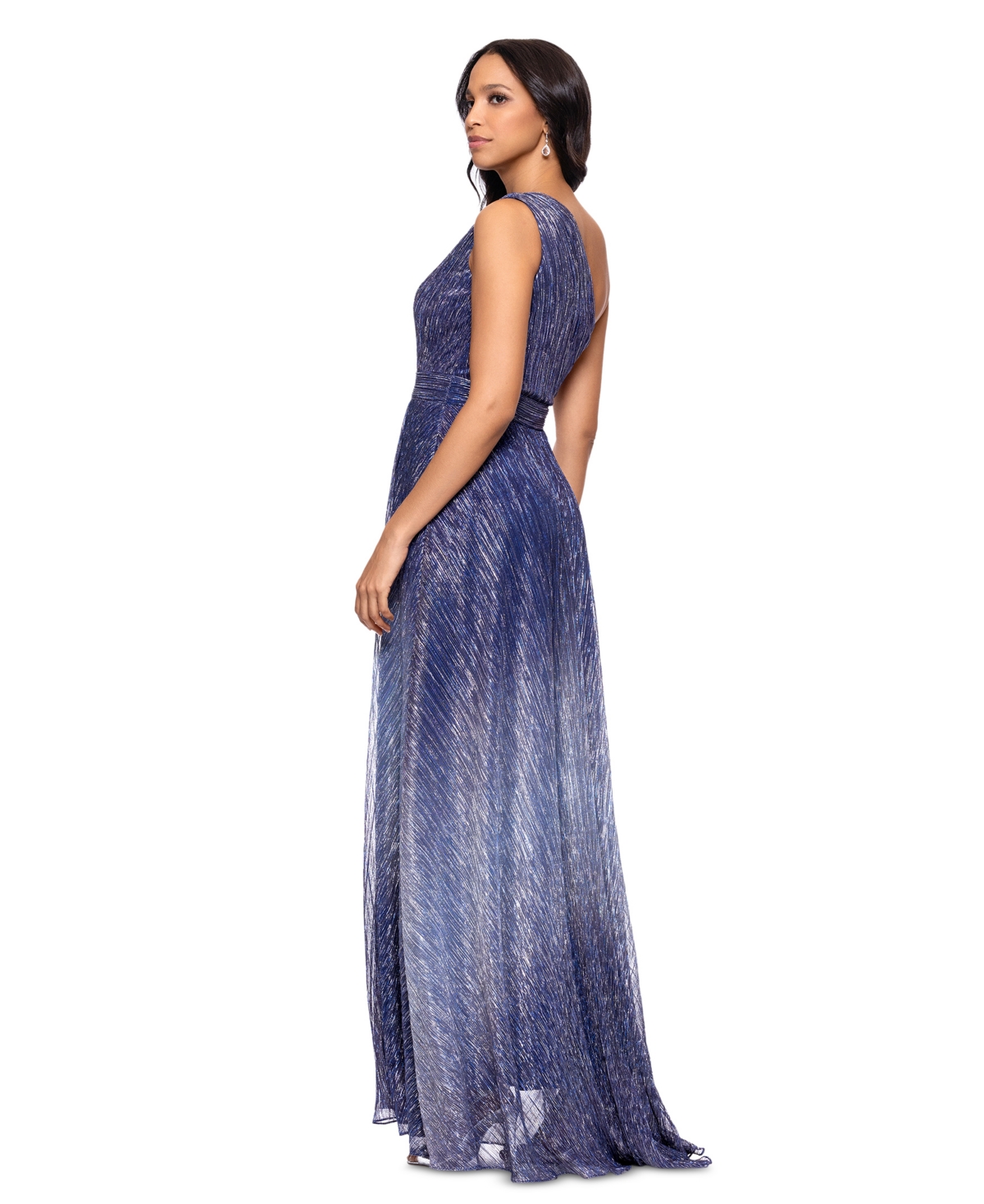 BETSY & ADAM WOMEN'S METALLIC OMBRE ONE-SHOULDER GOWN 