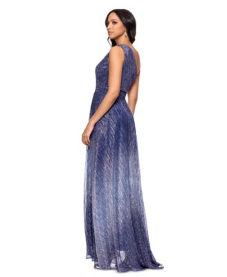 Women's Metallic Ombre One-Shoulder Gown