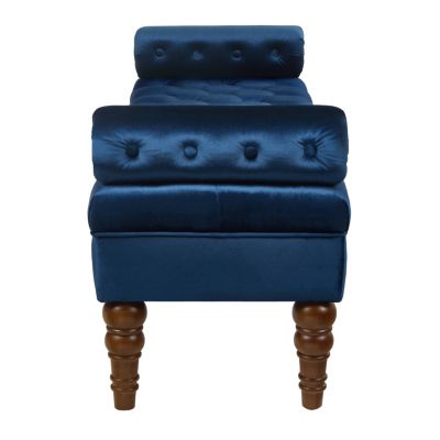 Velvet Bed Bench with Tufted Buttons, Upholstered Window/Entryway Bench