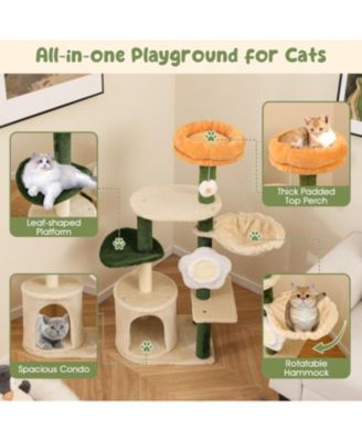 Modern Cat Tree with Plush Top Perch Stylish & Cozy Kitty Tower for Indoor Cats