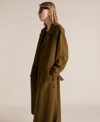 Women's Oversized Long Lyocell Trench Coat