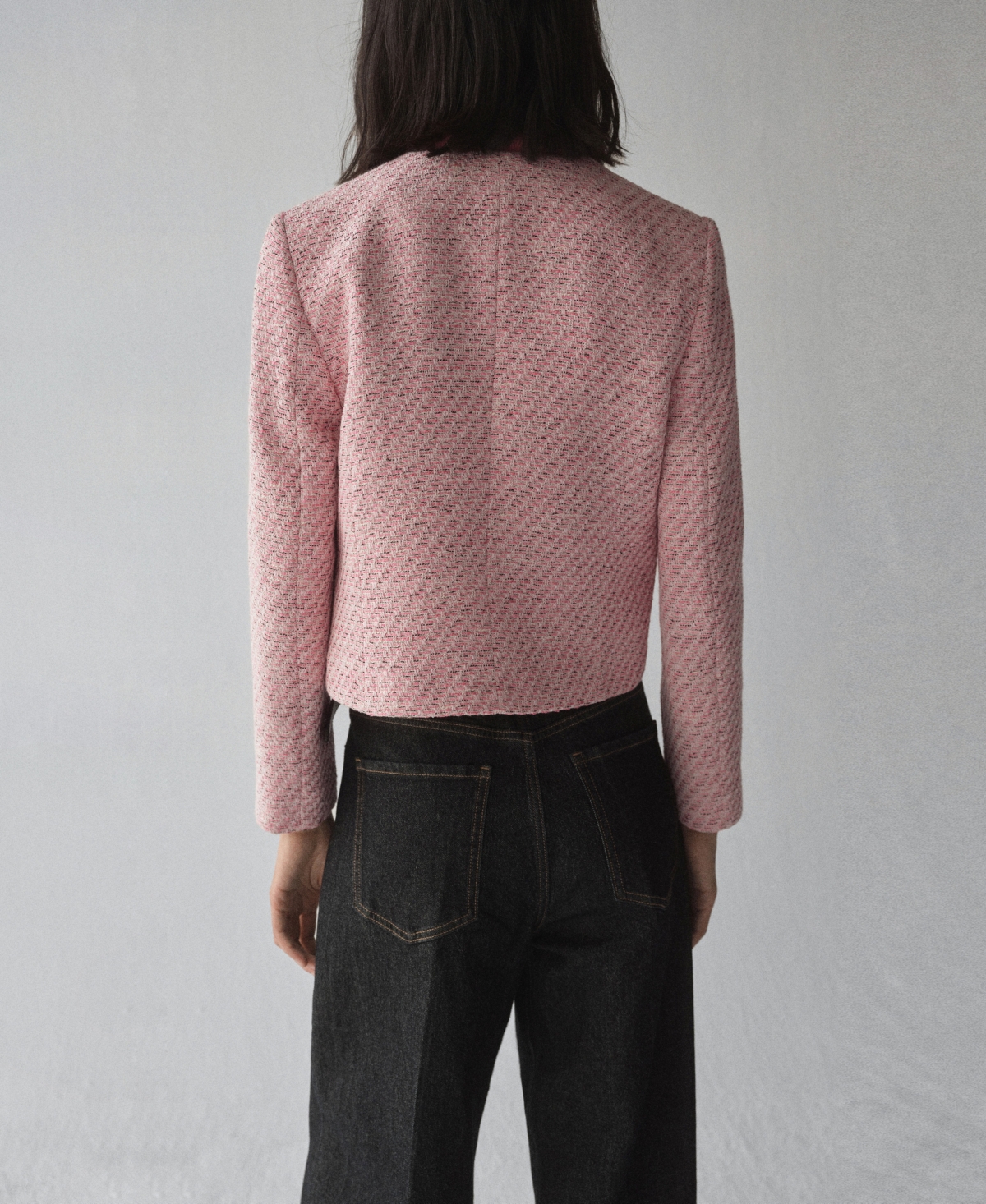 Mango Tweed Jacket In Pink
