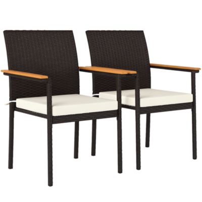 2 PCS Wicker Dining Chair, Outdoor Dining Chairs w