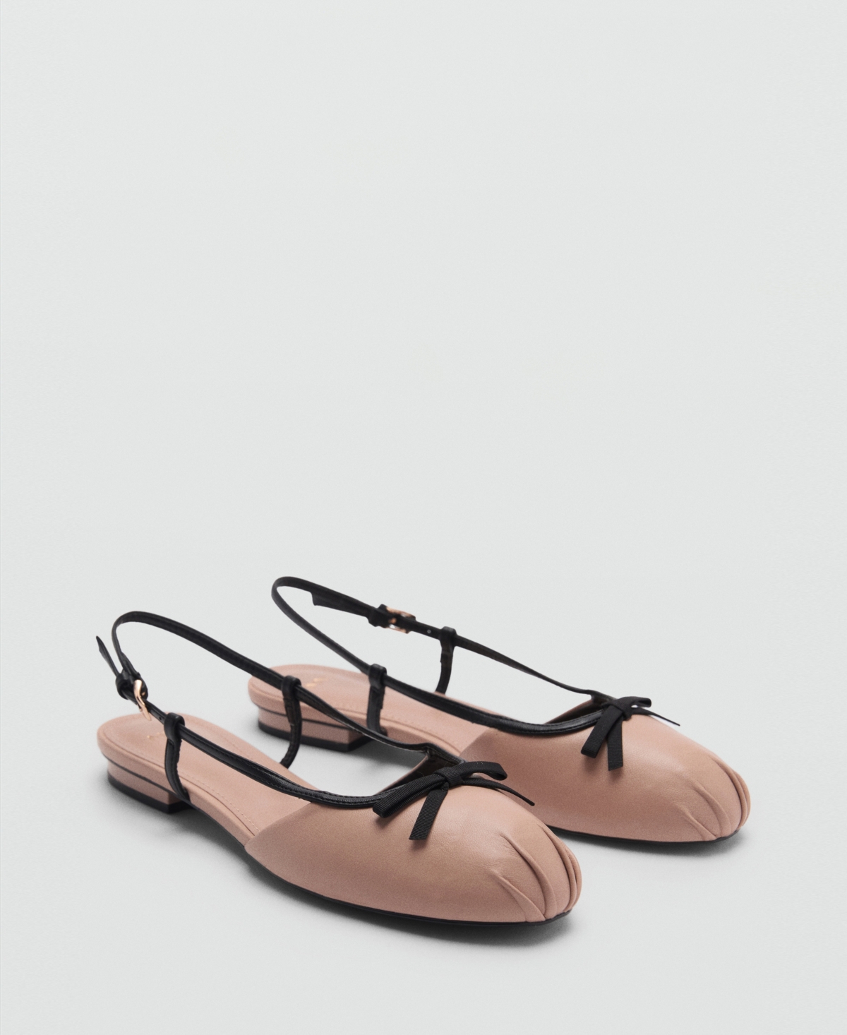 Shop Mango Women's Sling Back Ballerina Shoes In Nude