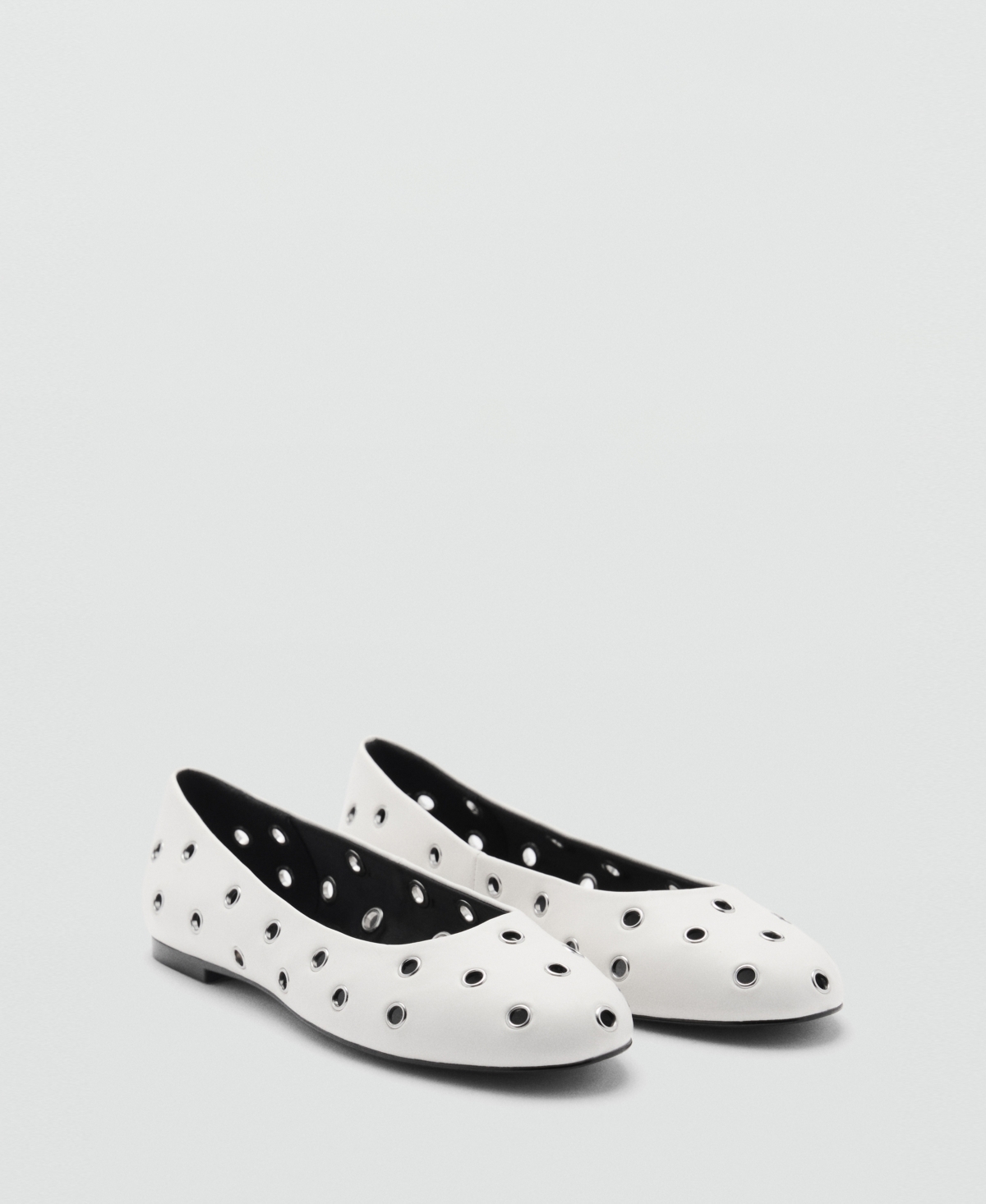 Mango Die-cut Ballerinas White In White