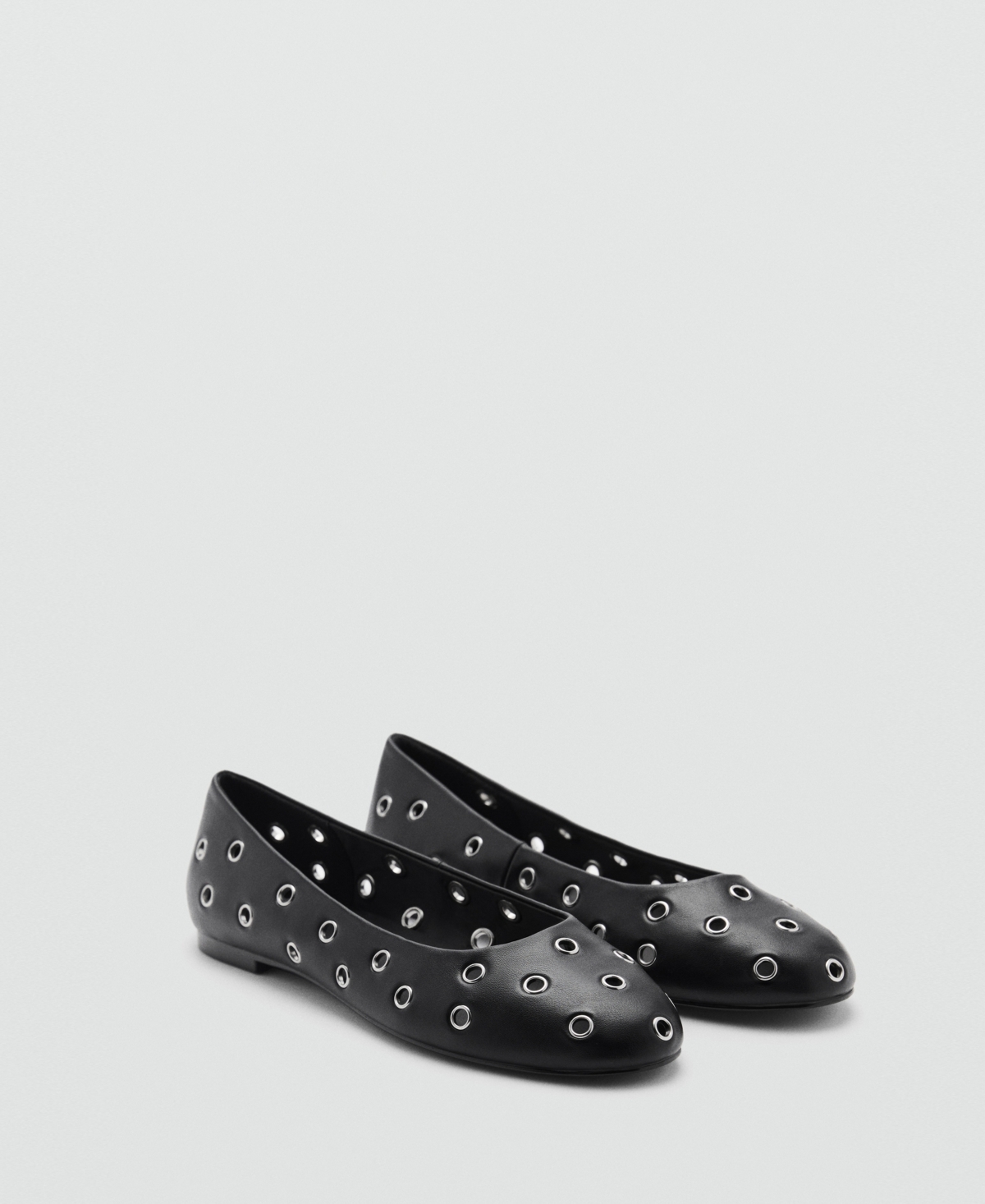 Mango Die-cut Ballerinas Black In Black