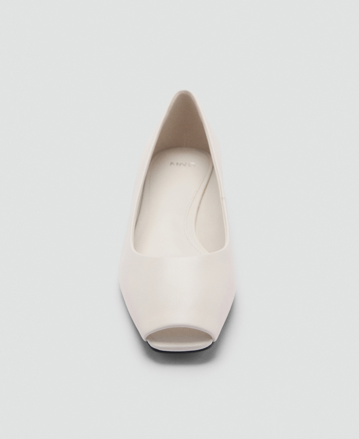 Mango Open-toe Leather Shoes White In White