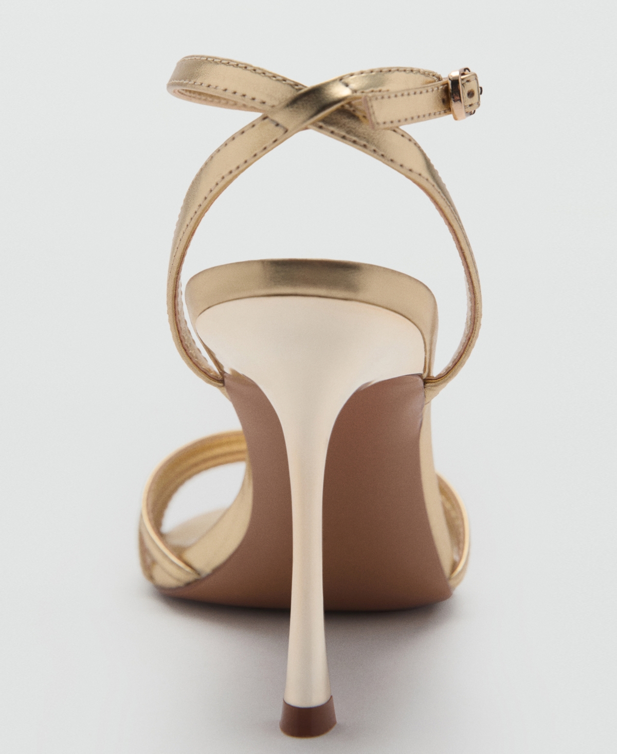 Shop Mango Women's Combined-strap Heeled Sandals In Gold