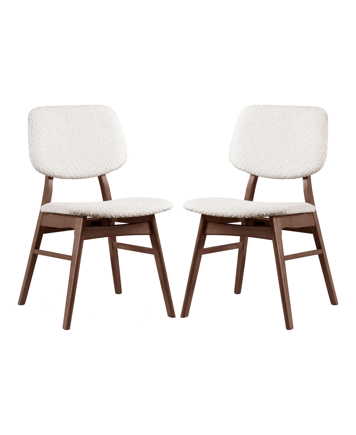 Furniture Of America 2-pc. Grove Boucle Fabric Padded Dining Chair Set In Walnut