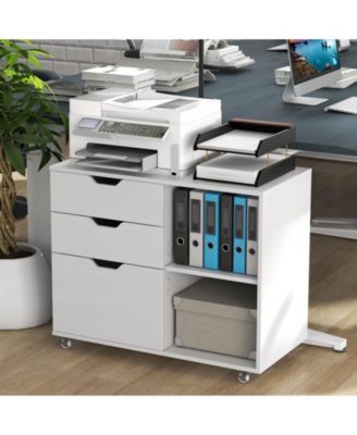 3-Drawer File Cabinet with Adjustable Shelf and Wheels for Letter