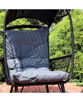 Outdoor Egg Chair Polyester Replacement Cushion - Gray 27.25" W x 47" D x 6" H