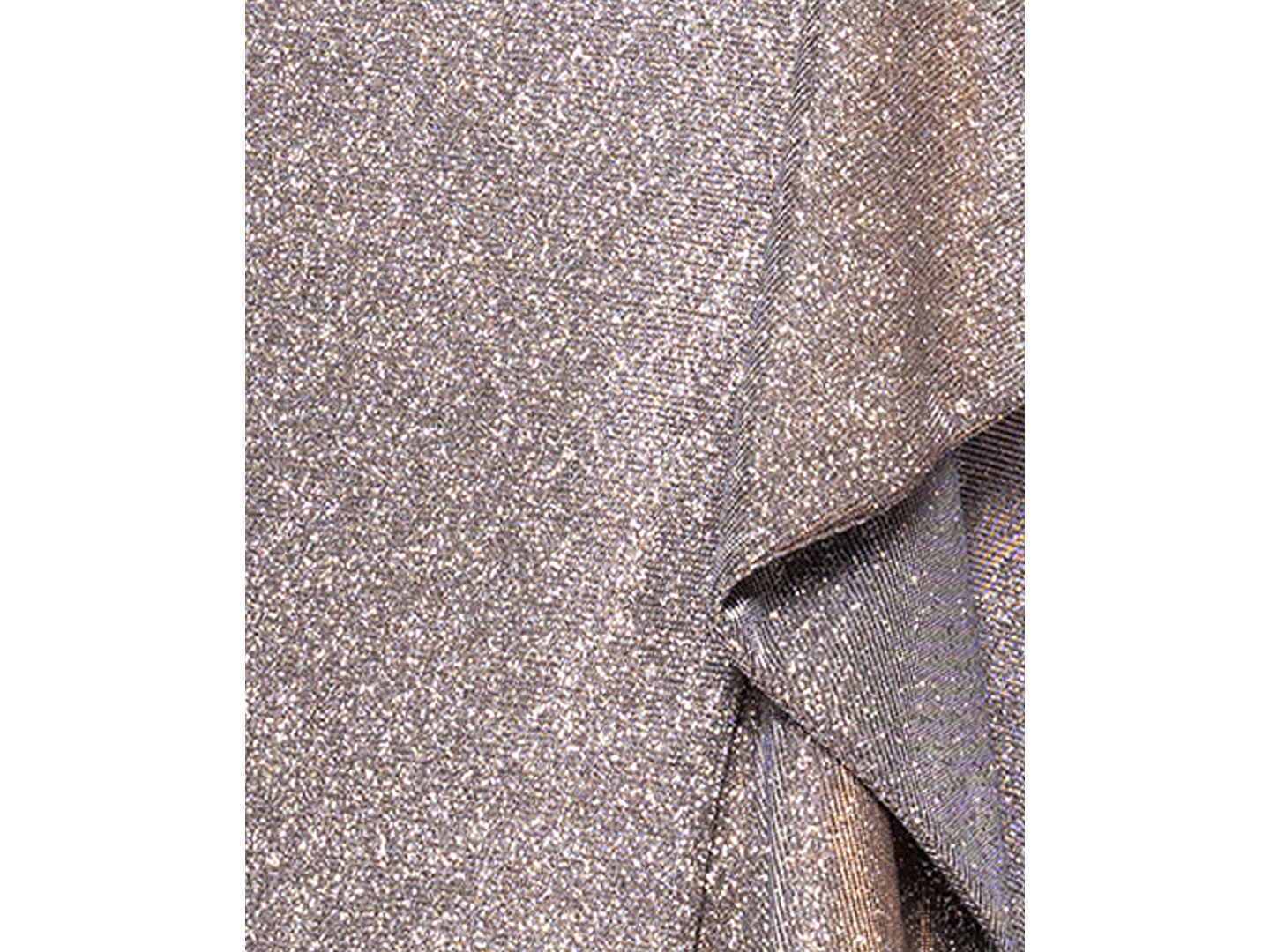 Женское платье XSCAPE Glitter Knit One-Shoulder Gown, цвет: Песочный — фото 5