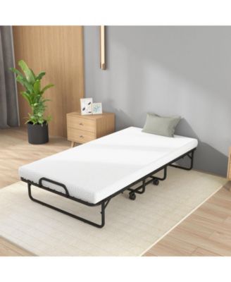 Twin Size Metal Folding Bed with Memory Foam Mattress