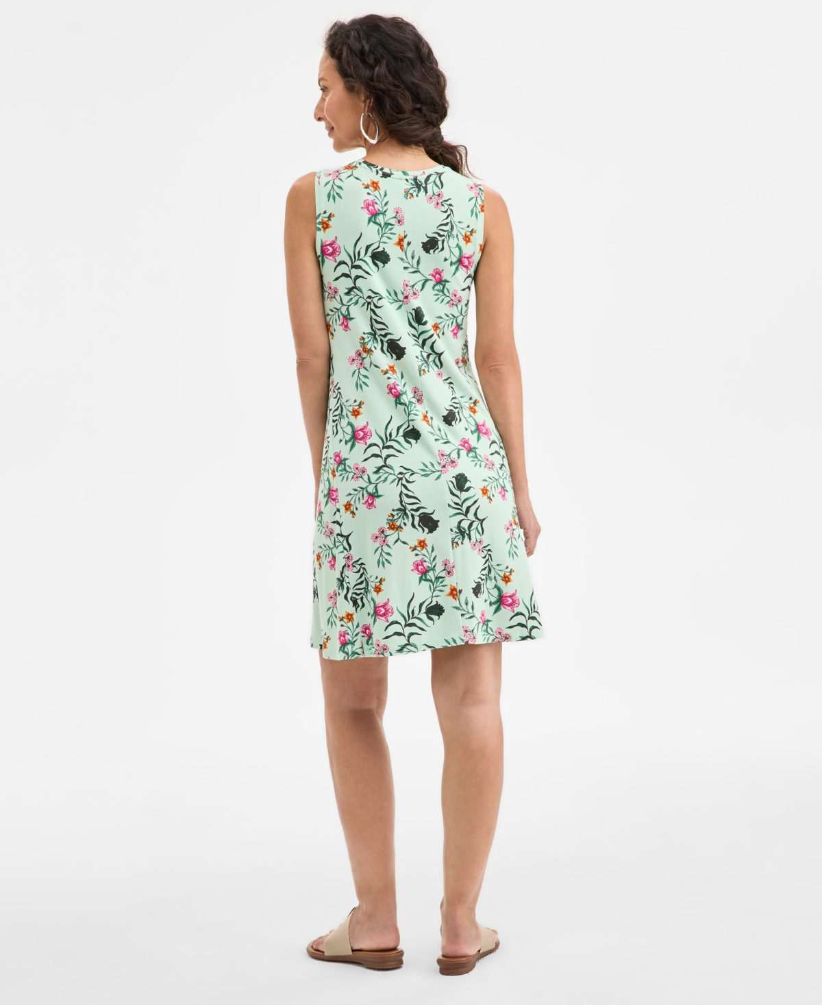 STYLE & CO WOMEN'S PRINTED SLEEVELESS FLIP-FLOP DRESS, EXCLUSIVELY AT MACY'S 