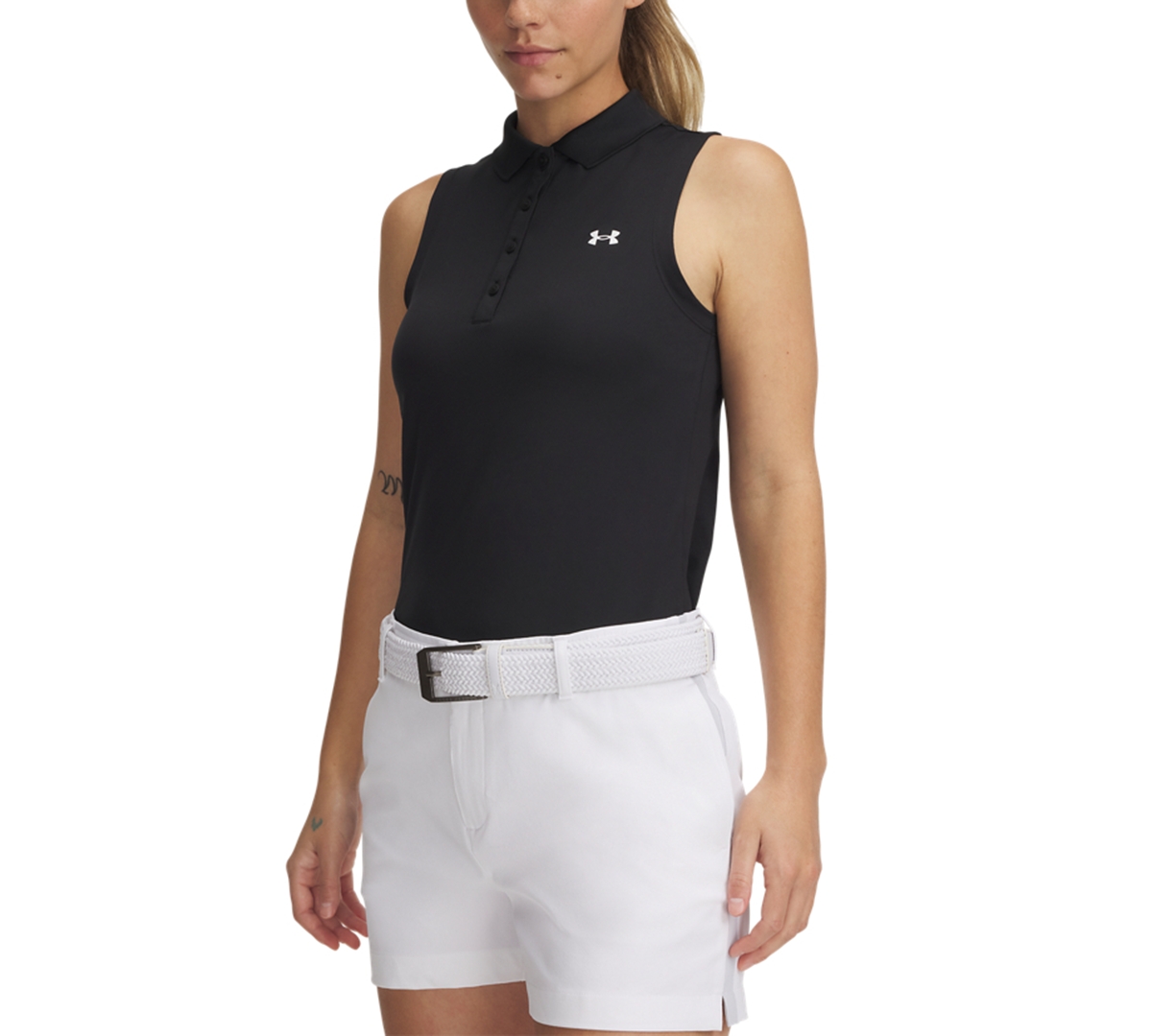 Shop Under Armour Women's Ua Active Sleeveless Golf Polo In Black