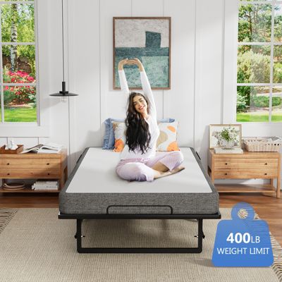 Portable Rollaway Guest Bed with Memory Foam Mattress and Bed Side Pocket