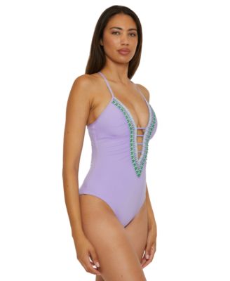 Women's Fiesta Plunge-Neck One-Piece Swimsuit