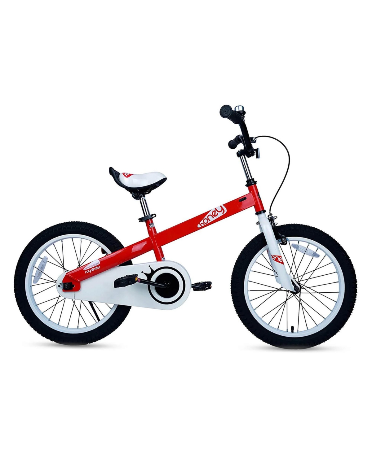 RoyalBaby Honey 18 Inch Kids Outdoor Bicycle with Kickstand, Fully Adjustable Seat, Thick Wheels, and Reflectors for Ages 5 to 9, Red