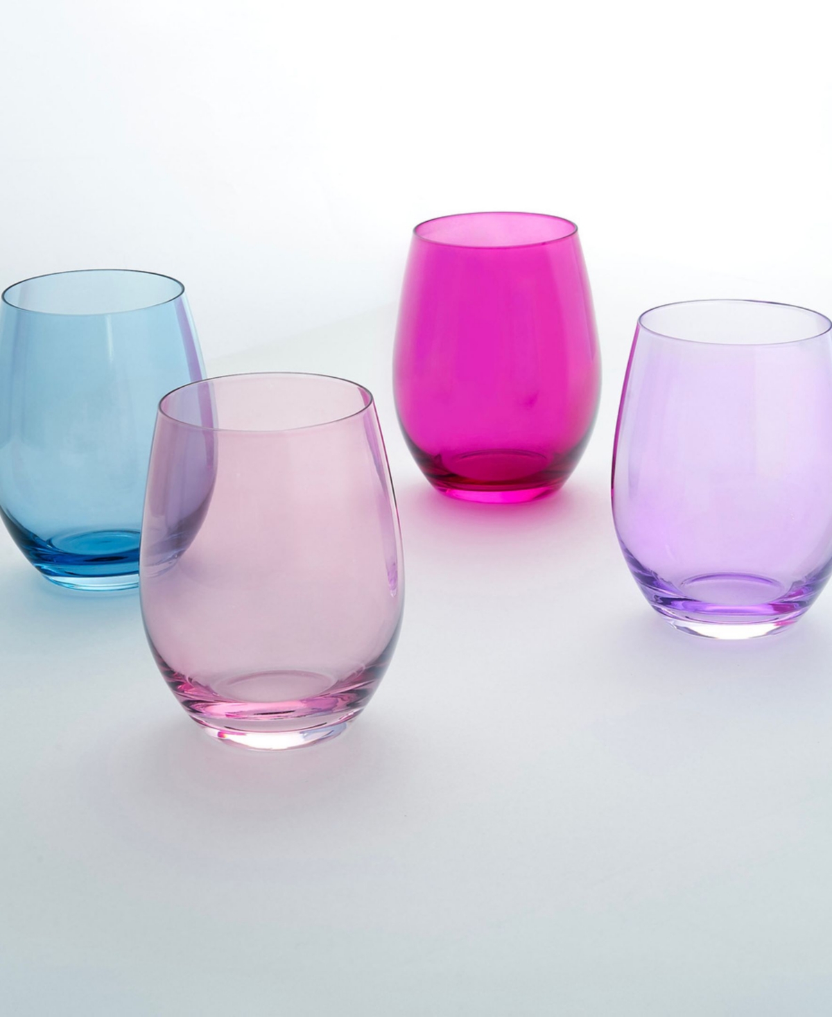 Godinger Set Of 4 Veneto Frost Stemless Wine Glasses In Lavender