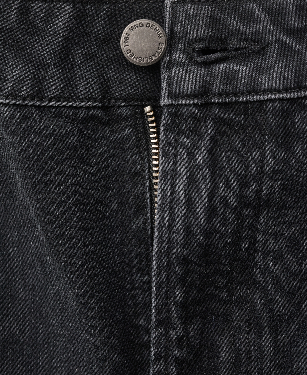 Shop Mango Women's High Waist Straight Jeans In Black Denim