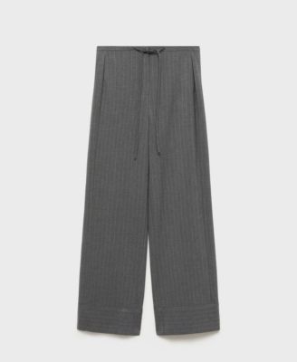 Women's Chalk-Stripe Straight Trousers