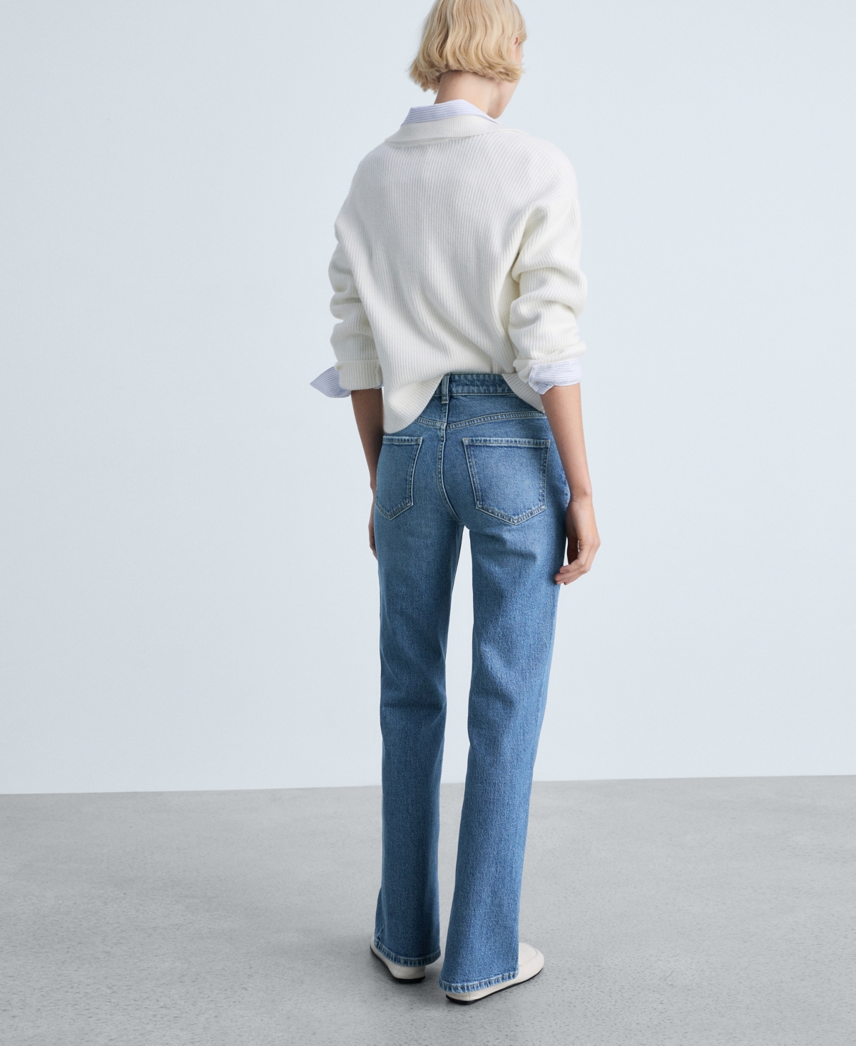 Shop Mango Women's Medium-rise Straight Jeans In Medium Blue