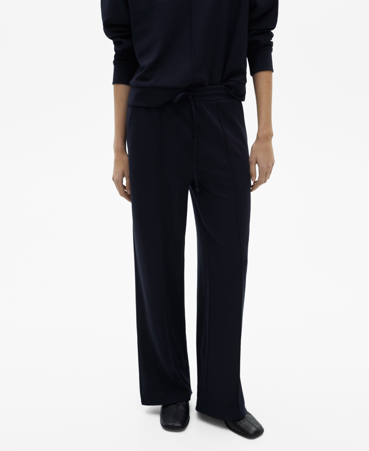 Women's Wide Leg Jogger Pants - Dark Navy