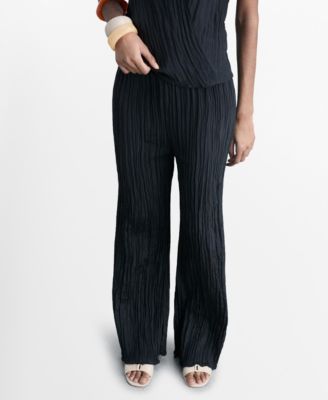 MANGO - Women's Pleated Straight Trousers