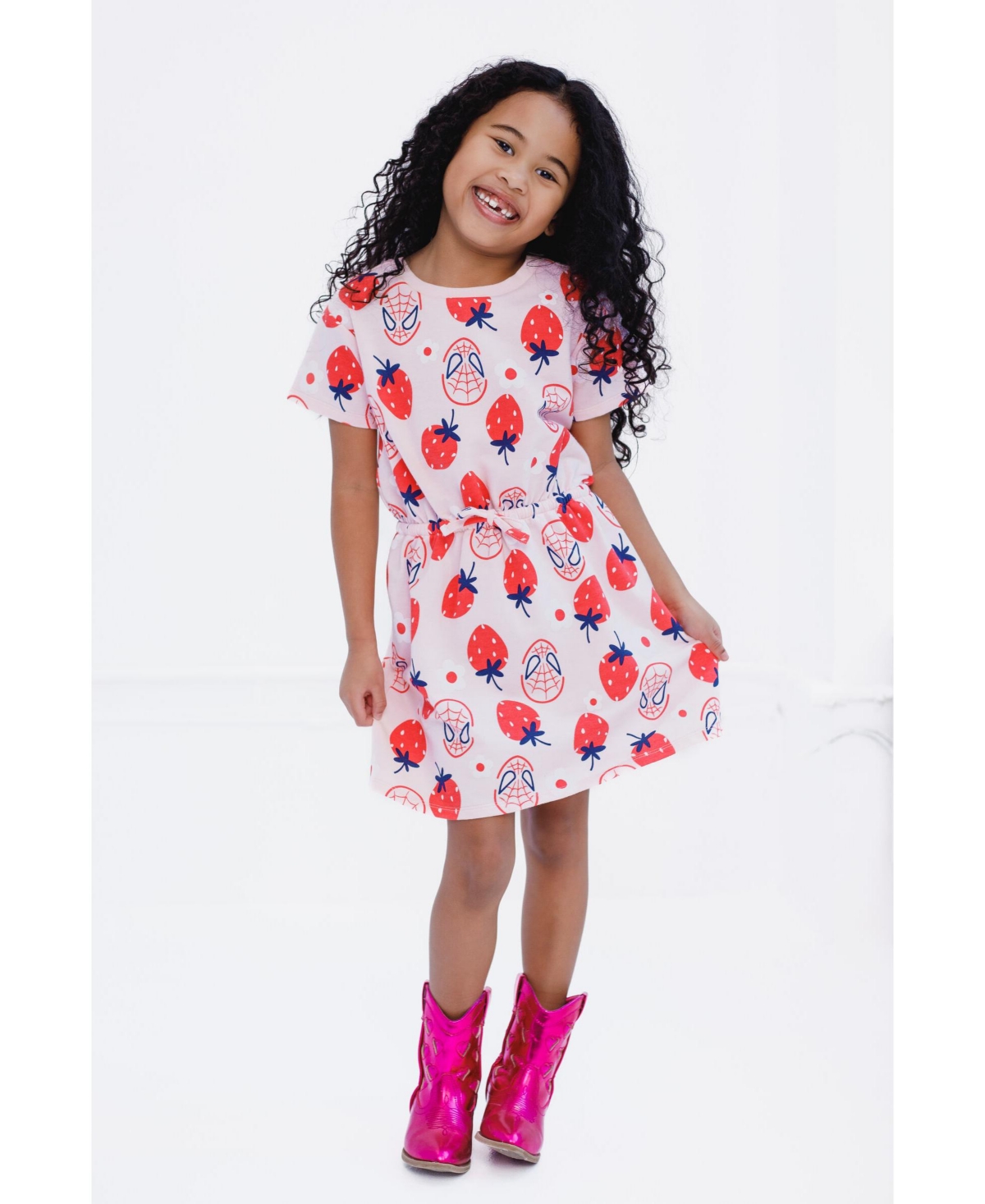 Marvel Spider-Man Girls French Terry Skater Dress Toddler to Big Kid