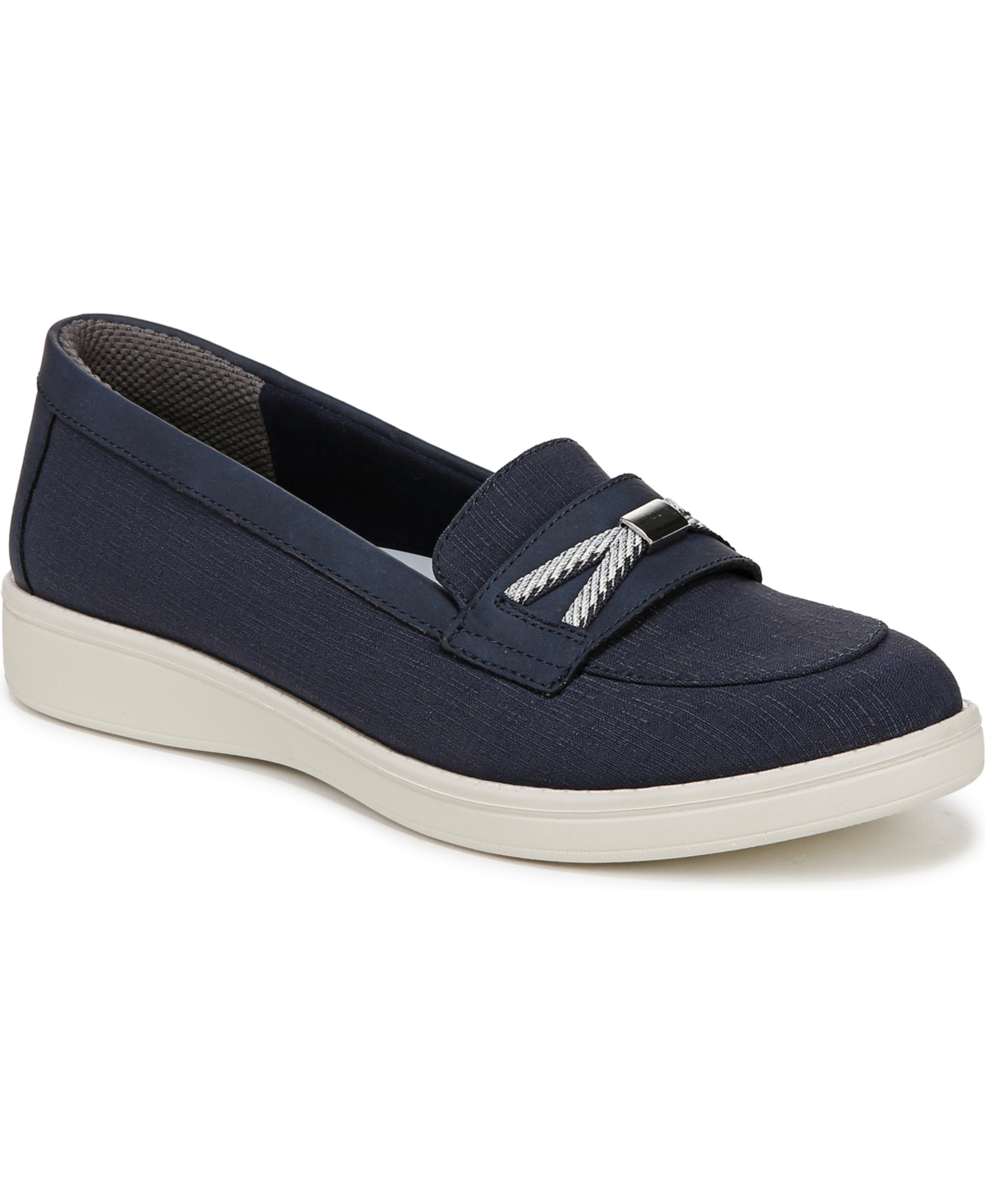 Bzees All Aboard Boat Shoe In Navy Blazer Stretch Fabric