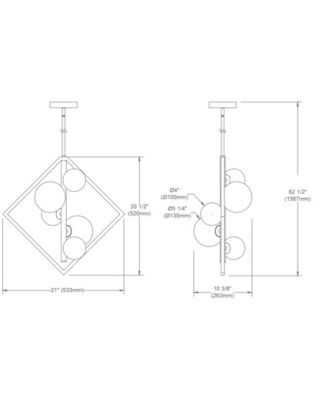 20.50" Metal Glasgow 5 Light Pendant