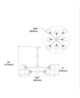 8" Metal Abii 8 Light Chandelier
