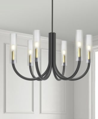 21.75" Metal Wand 6 Light LED Chandelier