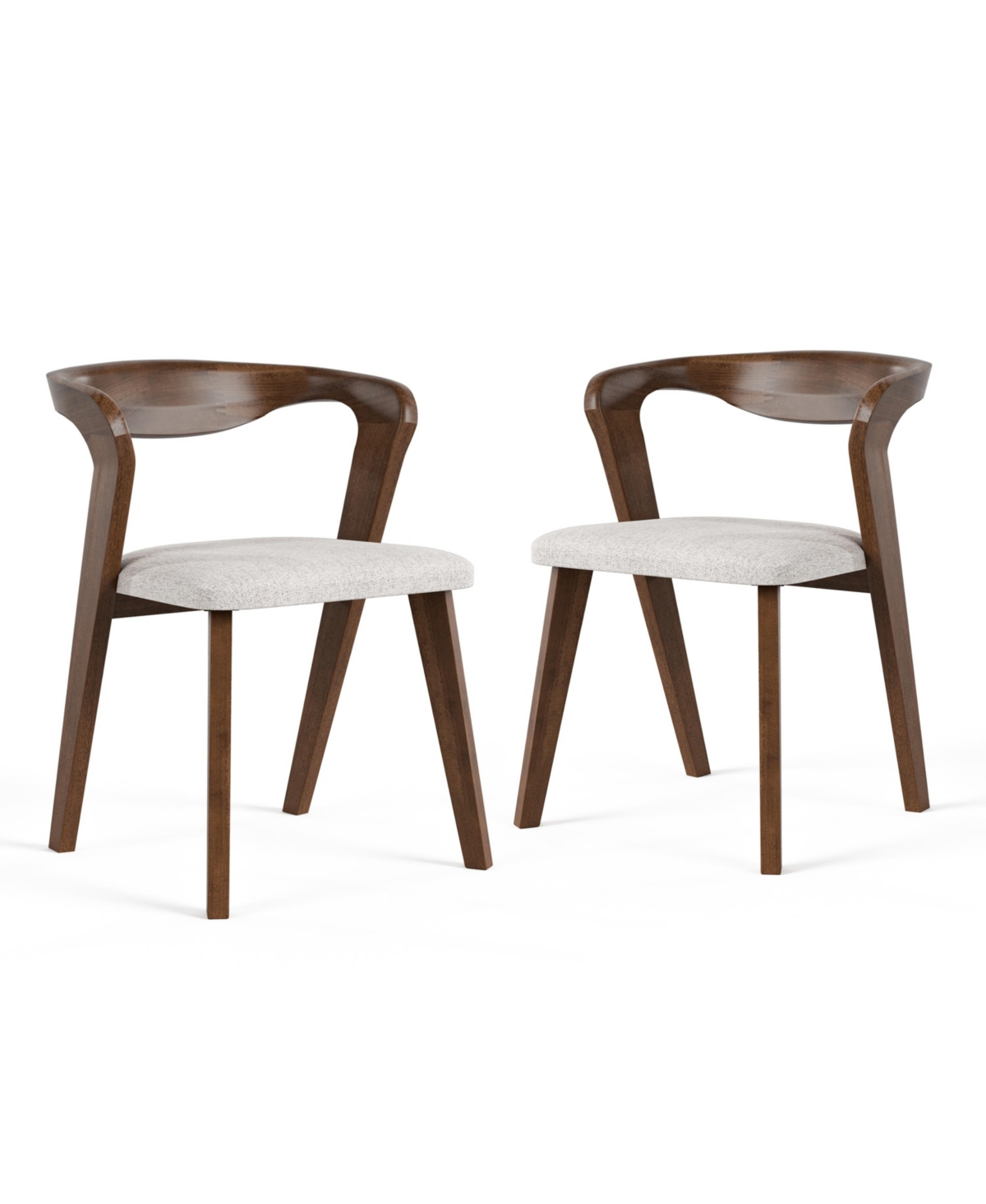 Furniture Of America 2-pc. Solid Wood Mid-century Modern Dining Chair Set In Walnut