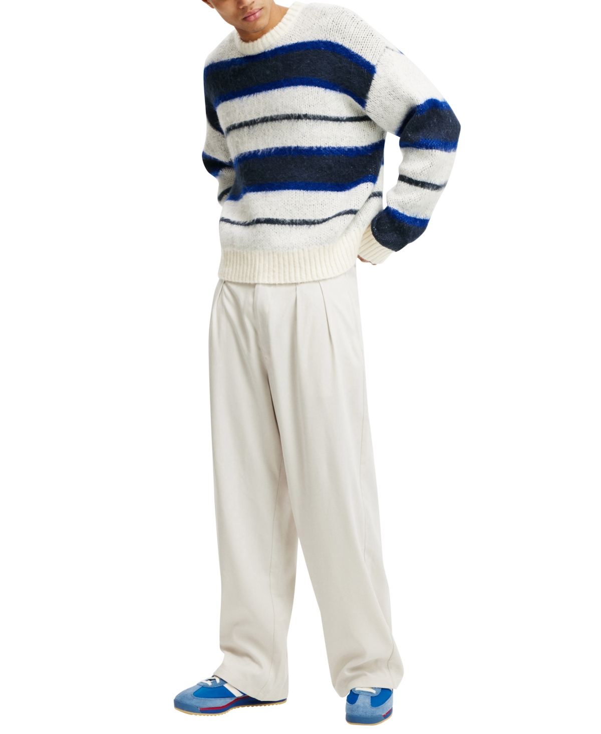 Shop Cotton On Men's Super Baggy Pleated Pants In Washed Stone