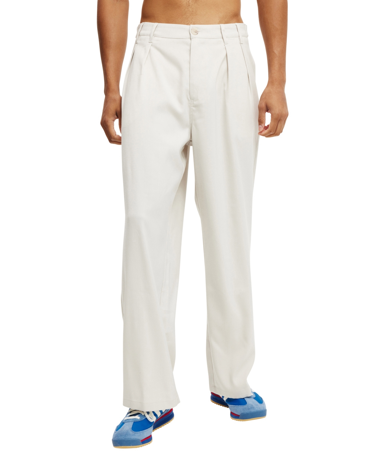 Shop Cotton On Men's Super Baggy Pleated Pants In Washed Stone