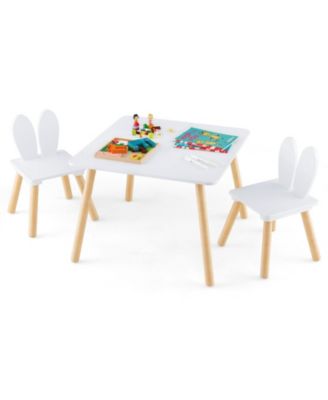 3 Pieces Kids Table and Chairs Set for Arts Crafts Snack Time