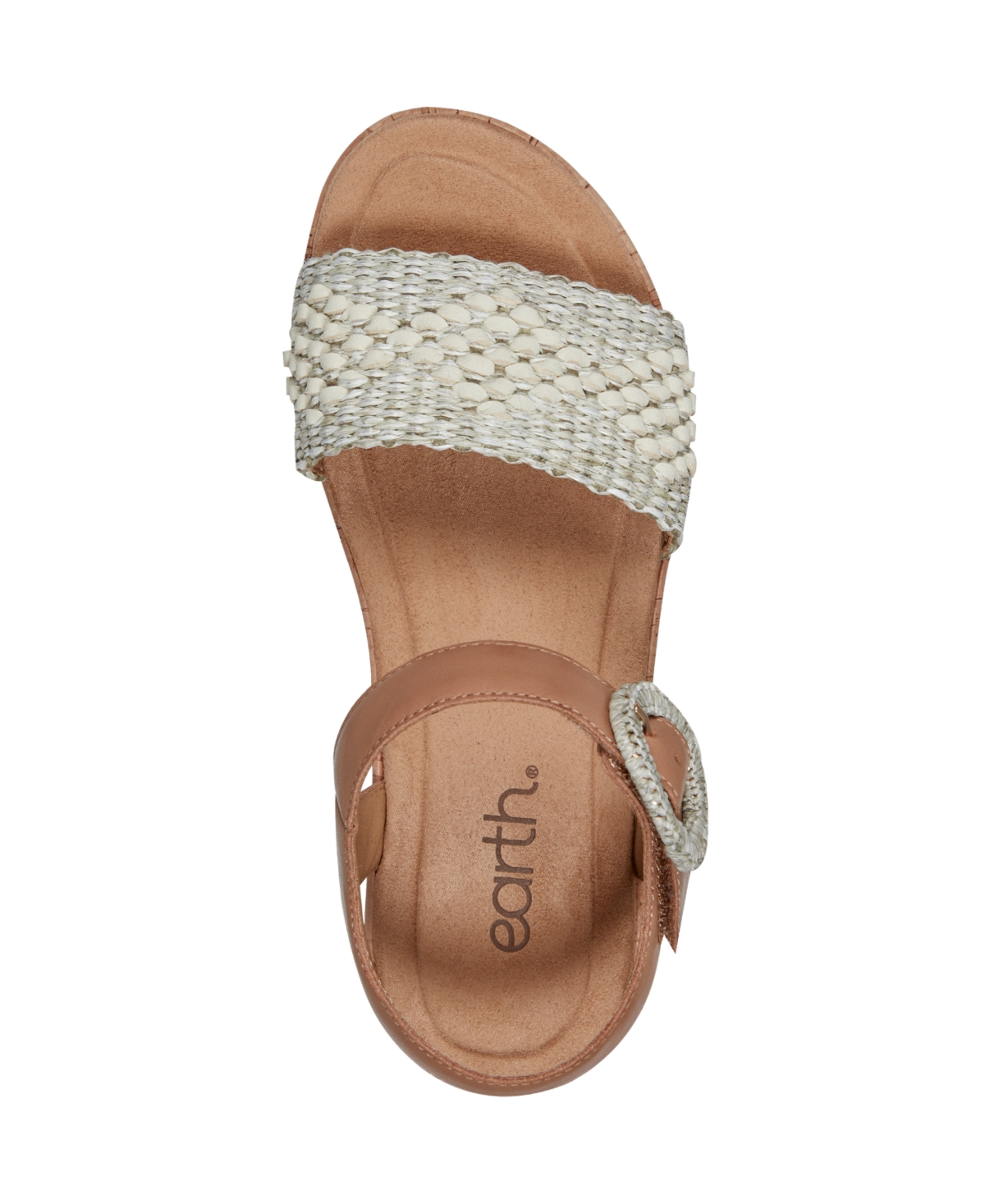 Shop Earth Women's Padma Woven Band Ankle Strap Sandals In Cream,brown