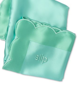 Pure Silk Queen Pillowcase With Scalloped Edge - Turquoise