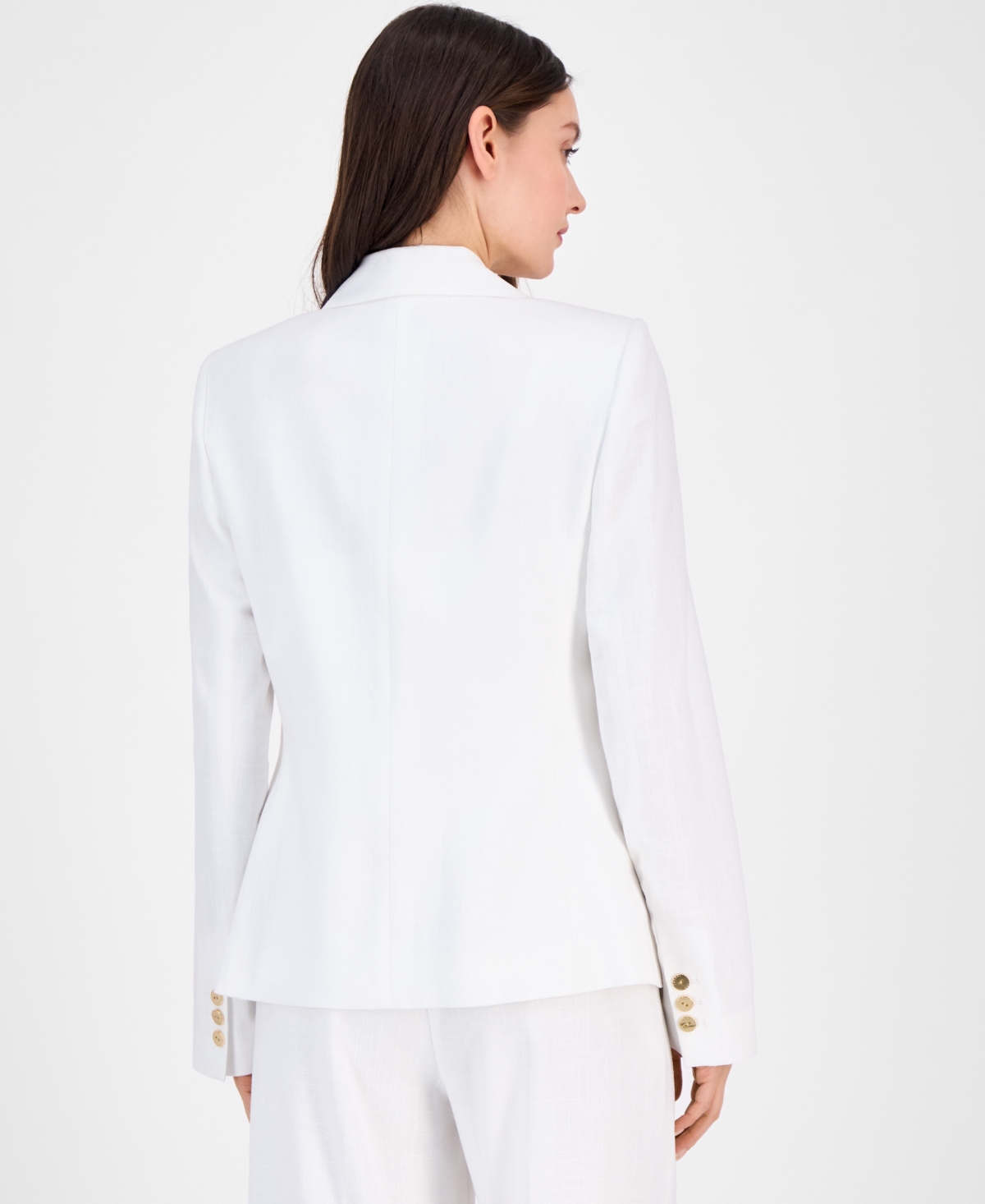 Tahari Asl Womens Double Breasted Blazer Button Front Vest Tank Wide Leg Pants In White