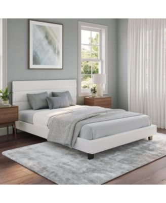 Piedmont Leatherette Upholstered Platform Bed Frame with Adjustable Headboard - No Box Spring Required